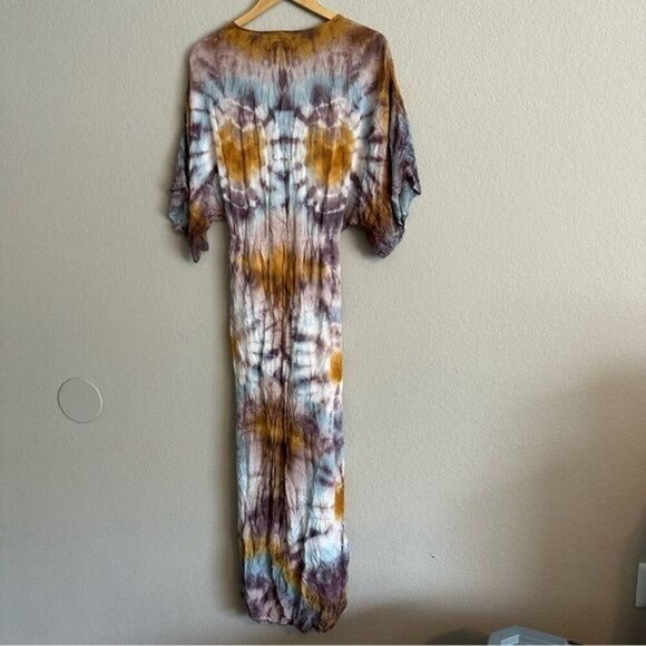 YFB Young Fabulous & Broke Isla Faux Wrap Multicolor Midi Dress Sz Small - Picture 11 of 11
